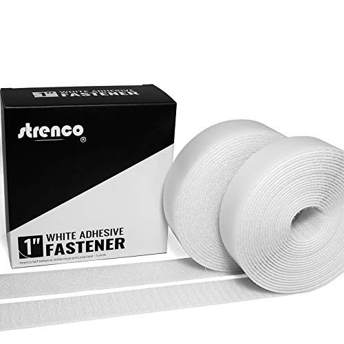 Strenco 2 Inch Adhesive Black Hook and Loop Tape – 5 Yards – Heavy Duty ...